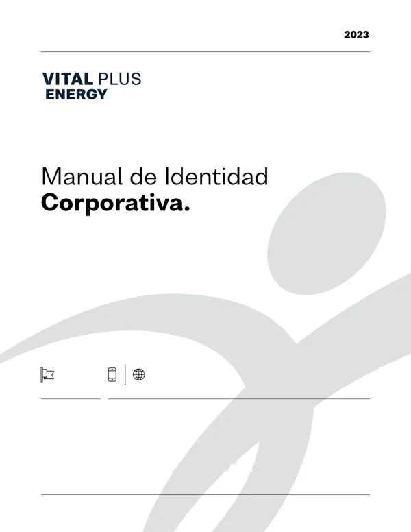 Portada del Manual de identidad corporativa de Vital Plus Energy